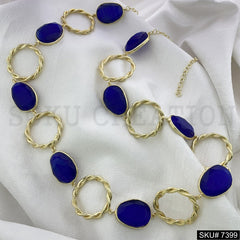 Gold plated gemstone Necklace SKU7399
