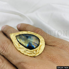 Gold Plated Handmade Gemstone Ring SKU7404