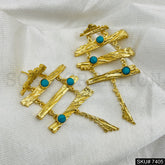 Gold plated Drop and Dangle Gemstone Earring SKU7405