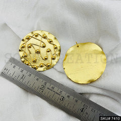 Gold plated Round Stud Earring SKU7410