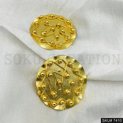 Gold plated Round Stud Earring SKU7410
