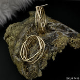 Gold plated Rope Shape jwelery set earrings bangle and ring SKU7416