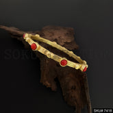 Gold Plated Red bead bangle SKU7418