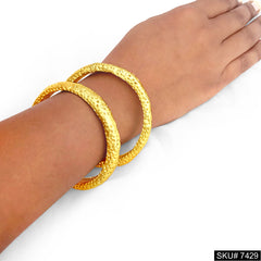 Engraved Dots Gold plated Bangle SKU7429