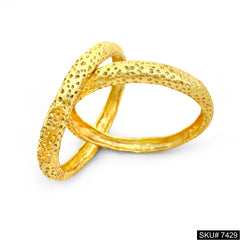 Engraved Dots Gold plated Bangle SKU7429