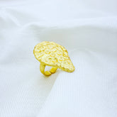 Gold plated uneven hammered form adjustable Handcrafted Ring