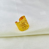 Gold plated texture star adjustable Handcrafted Ring SKU7249