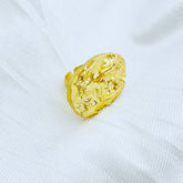 Gold plated uneven form adjustable Handcrafted Ring