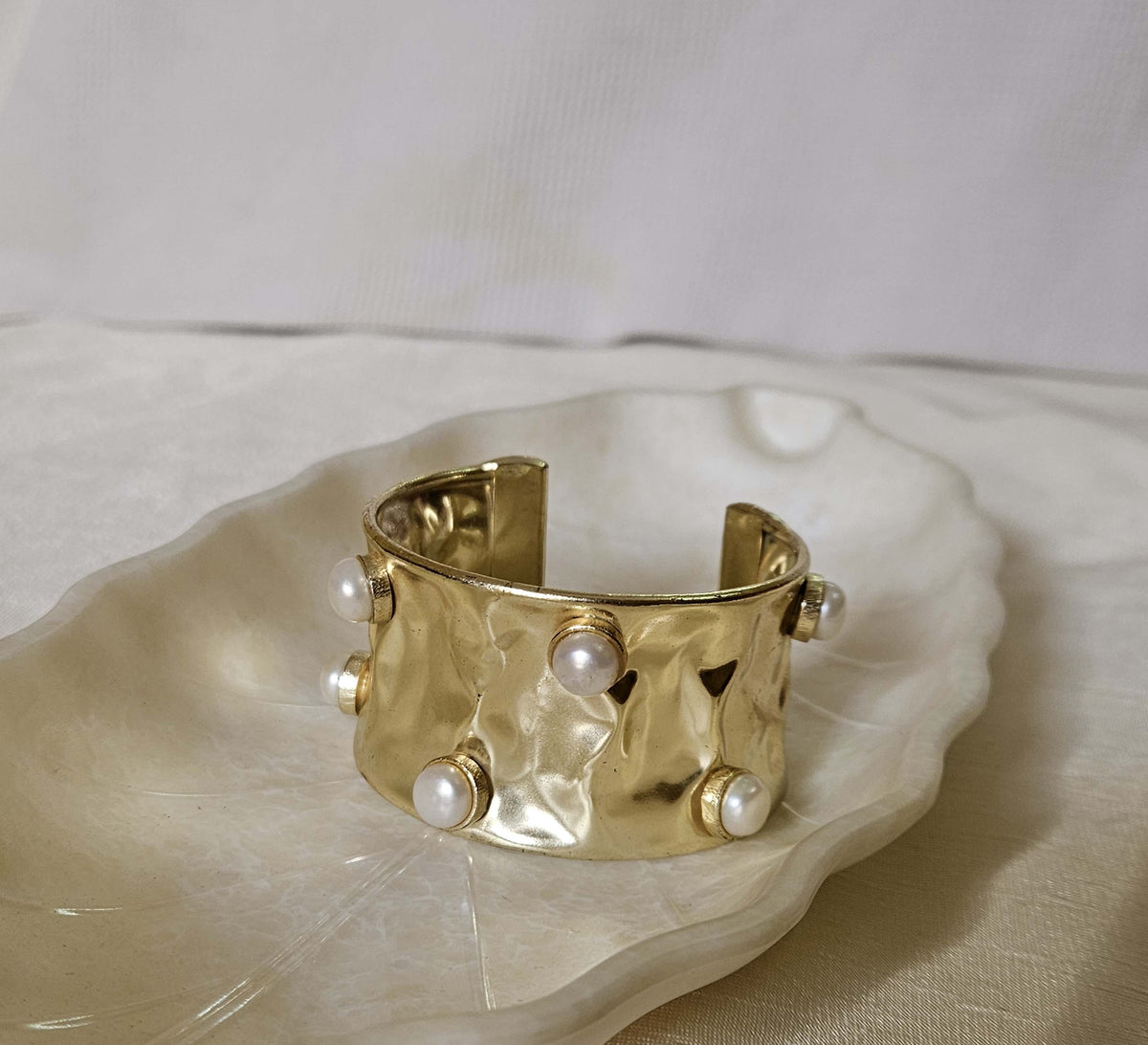 18 K Gold Plated Gemstone cuff Bangle