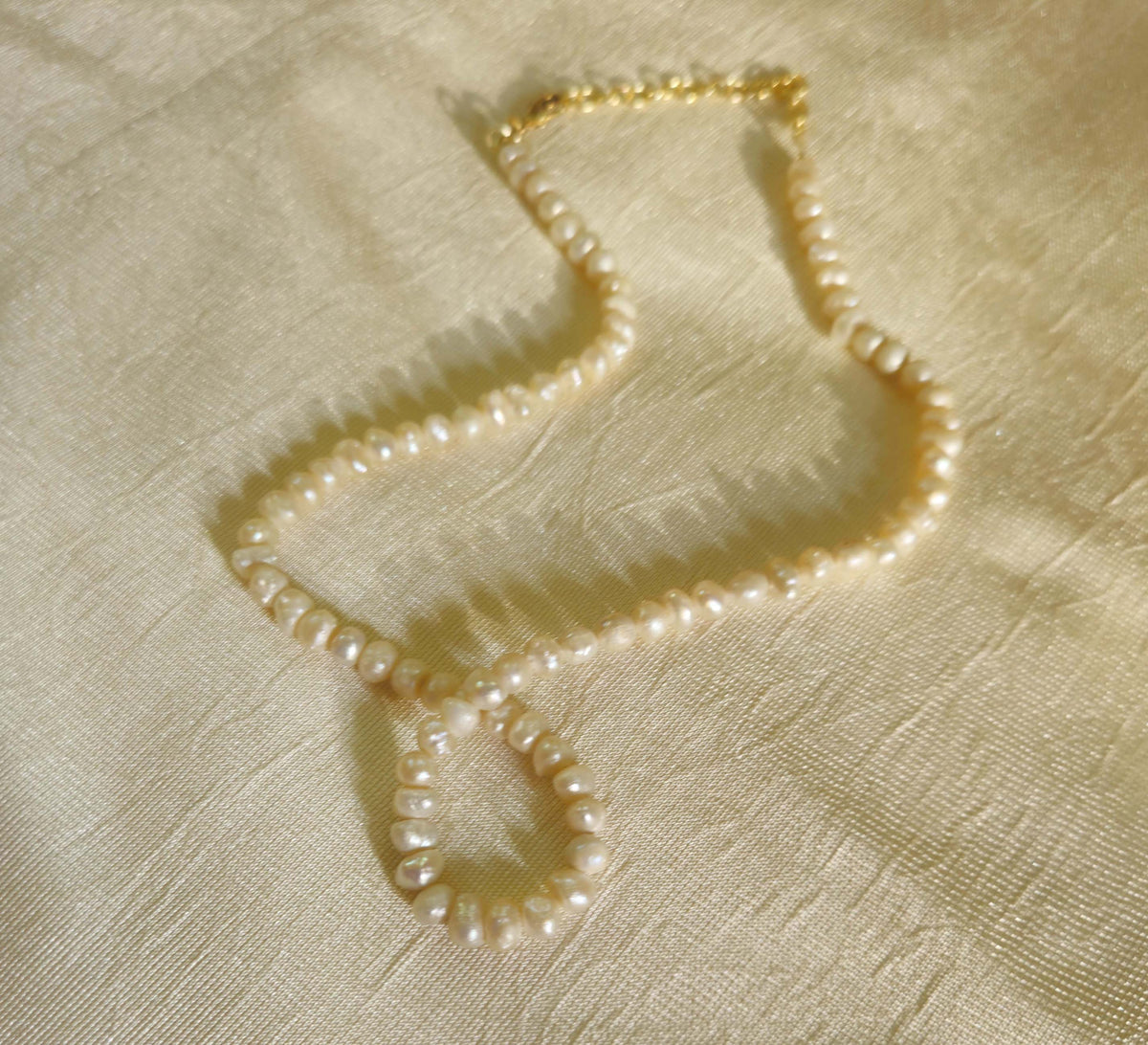 18K Gold Plated Pearl Necklace