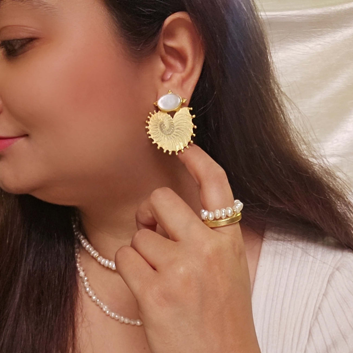 18k Gold Plated Gemstone Earring
