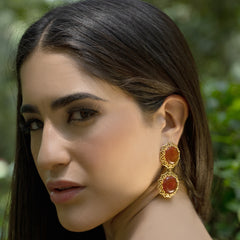 Gold plated Designer Gemstone Earrings