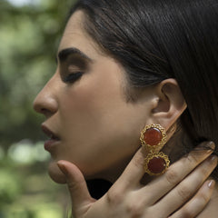 Gold plated Designer Gemstone Earrings