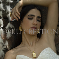 Gold Plated Texture Design of Pendant Necklace Earring and Ring SKU7346