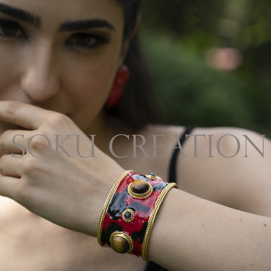 Enamel Designer Gemstone Jewelry Set