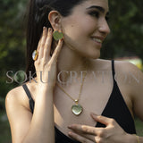 Gold plated Heart Shape Gemstone Jewelry Set