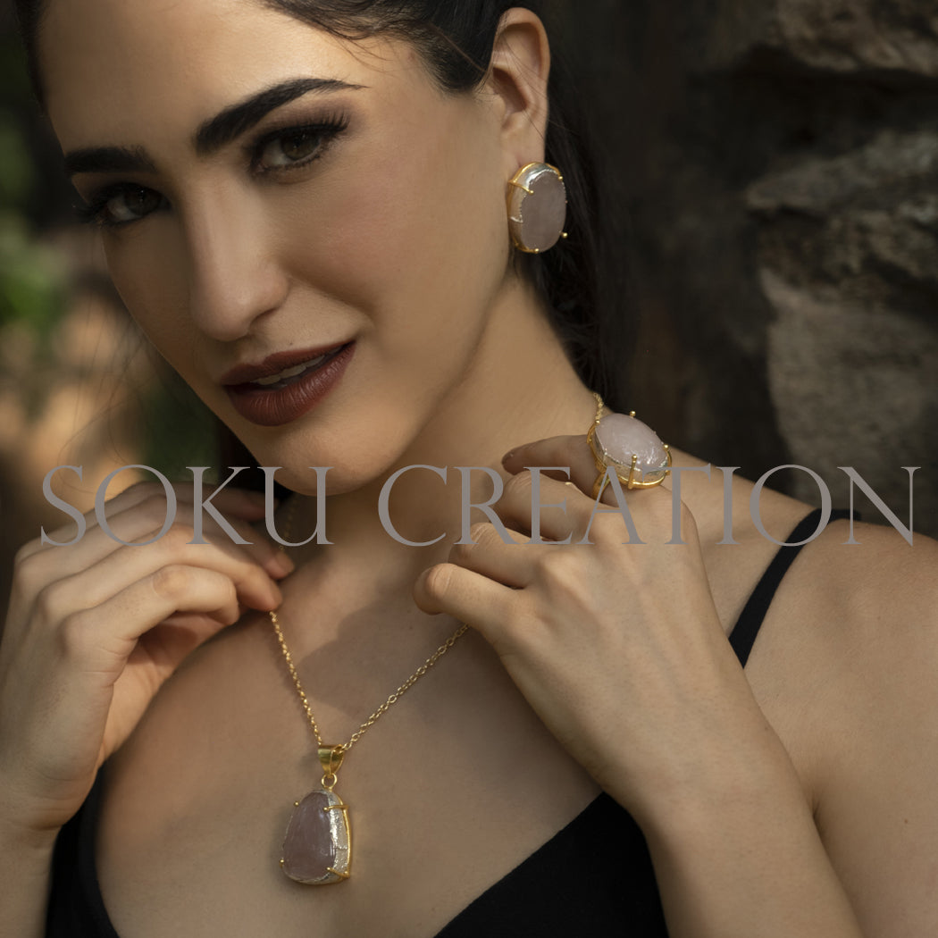 Gold plated Designer Gemstone Jewelry Set