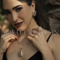 Gold plated Designer Gemstone Jewelry Set