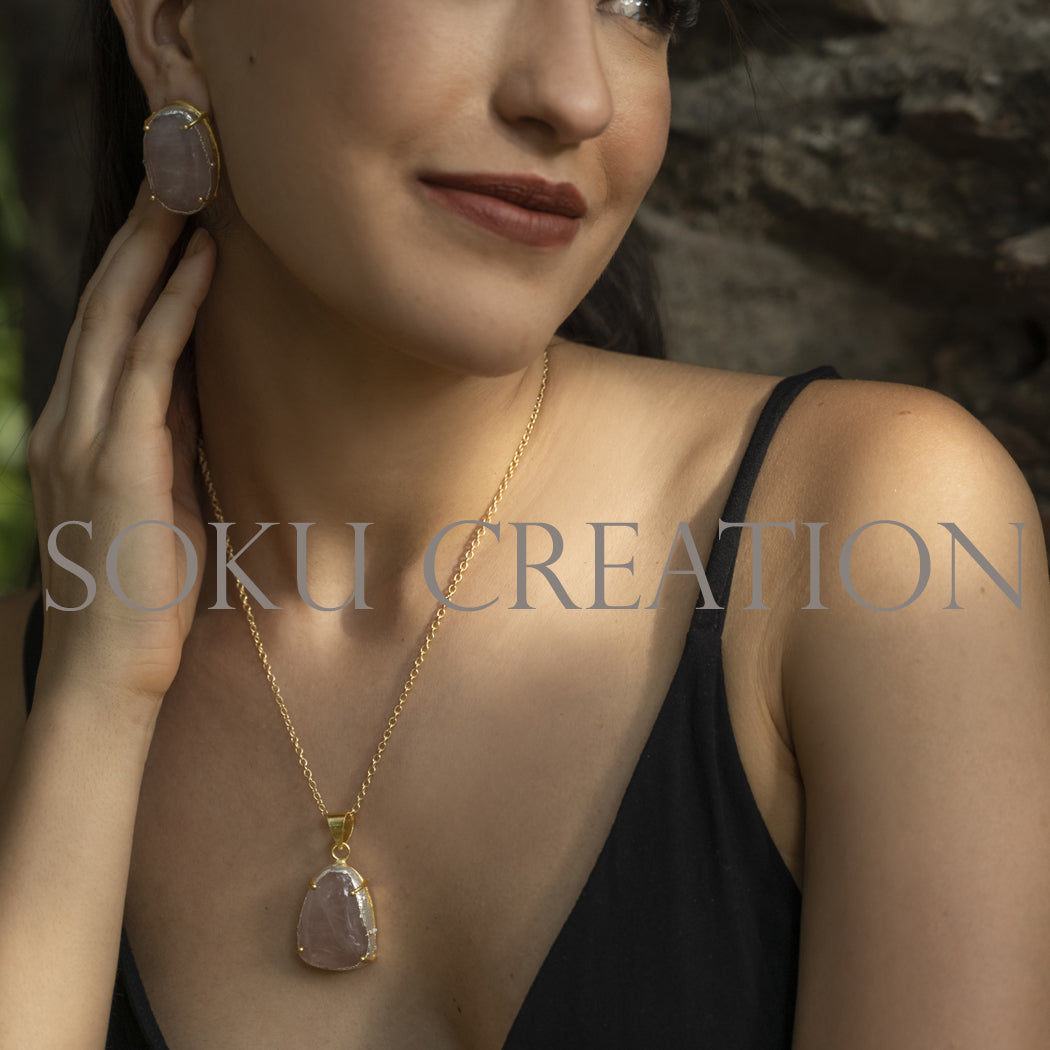 Gold plated Designer Gemstone Jewelry Set