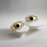 Gold plated Evil Eye Push Back Stud Earring SKU6582