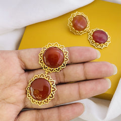 Gold plated Designer Gemstone Earrings