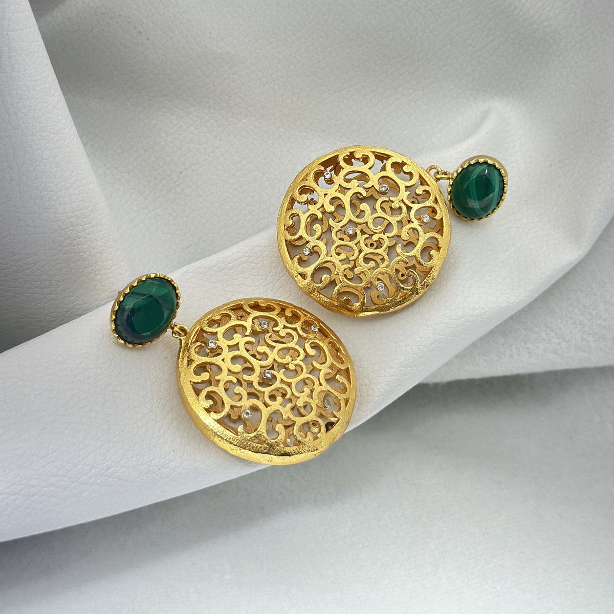 Jali Malachite Earrings