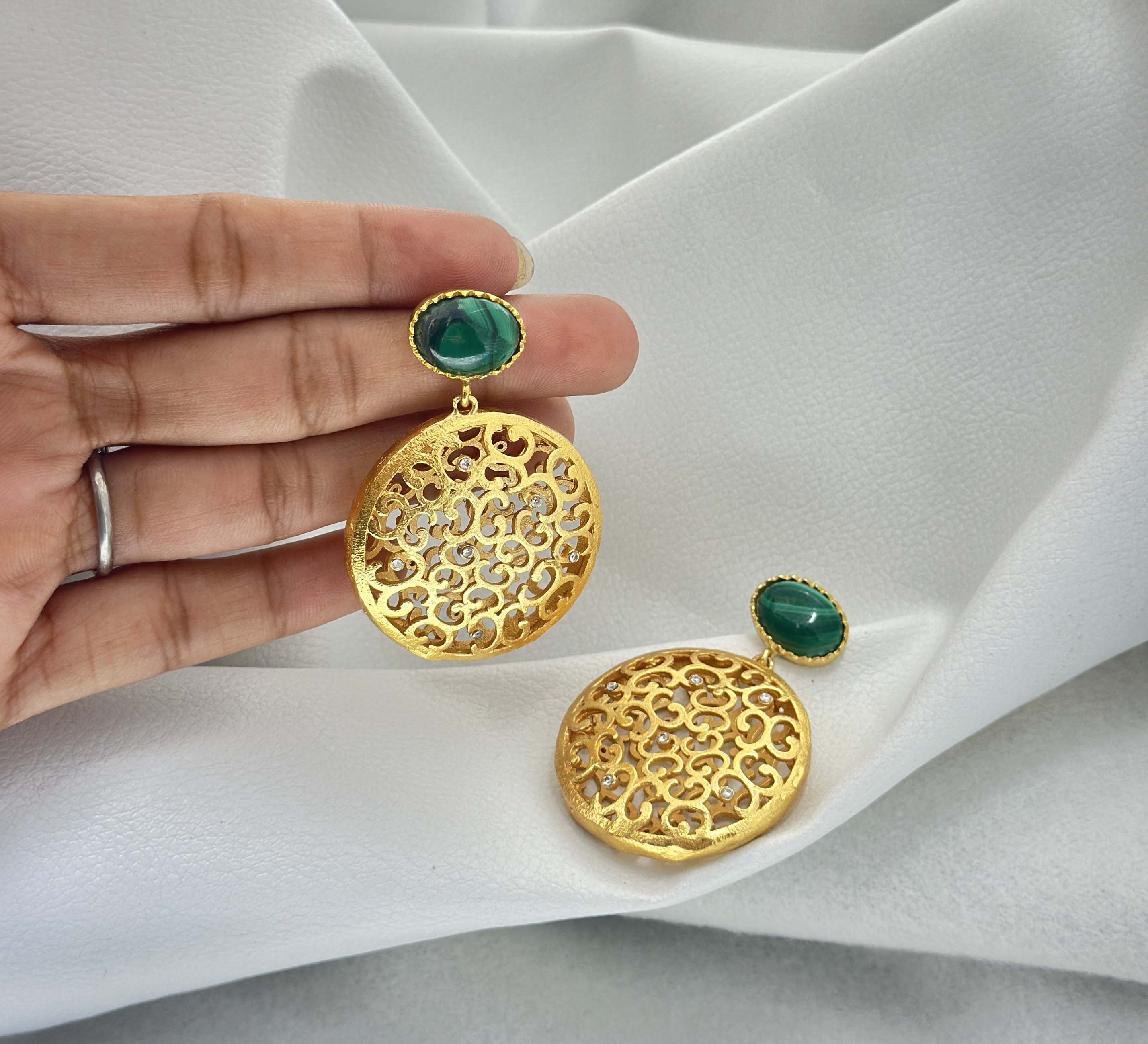 Jali Malachite Earrings