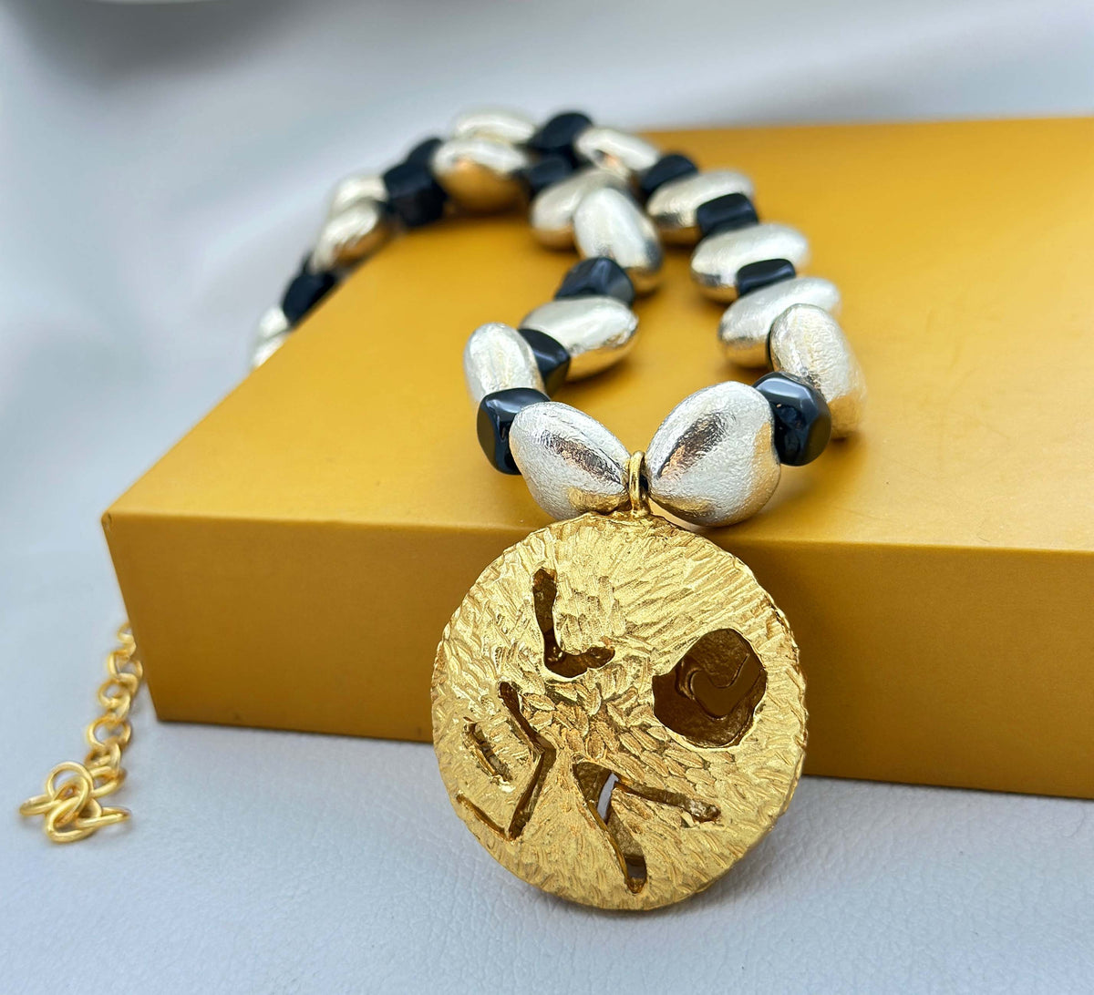 Silver and Black Beads SOKU#7804