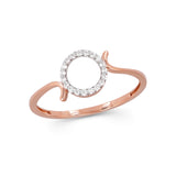 92.5 Sterling Silver gold plated zirconia ring