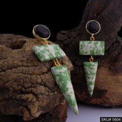Gold plated Statement Stone Drop & Dangle Earring SKU5604