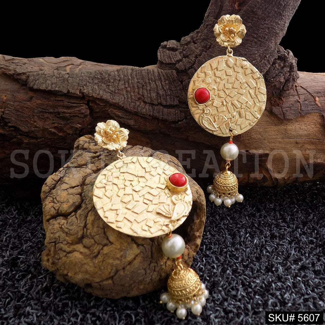 Gold plated Statement Drop & Dangle Jhumki Earring SKU5607