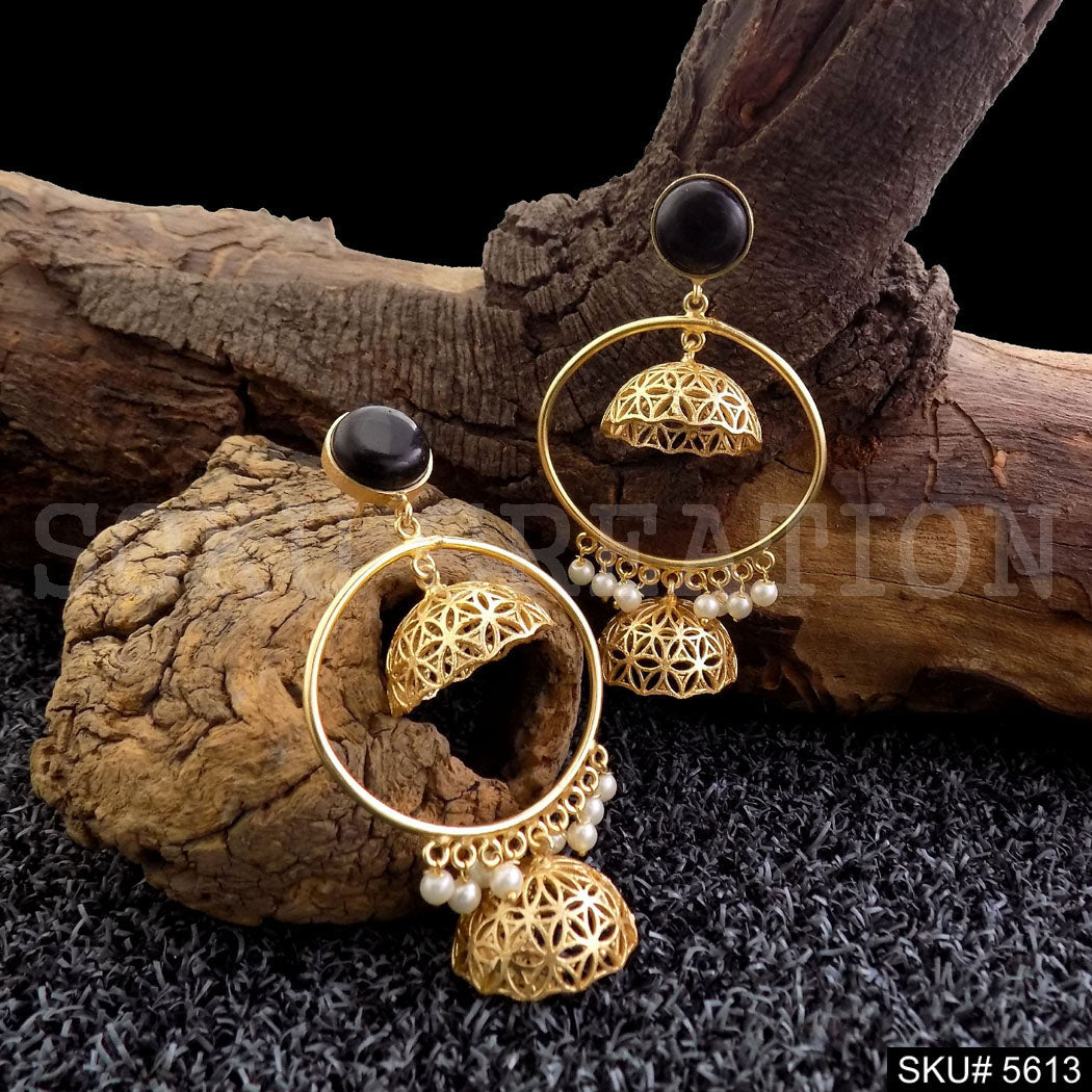 Gold plated Statement Drop & Dangle Earring SKU5613