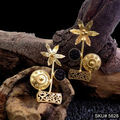 Gold plated Long Stud Unique Gemstone Earring SKU5628