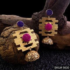 Gold plated Statement Drop & Dangle Jhumki Earring SKU5630