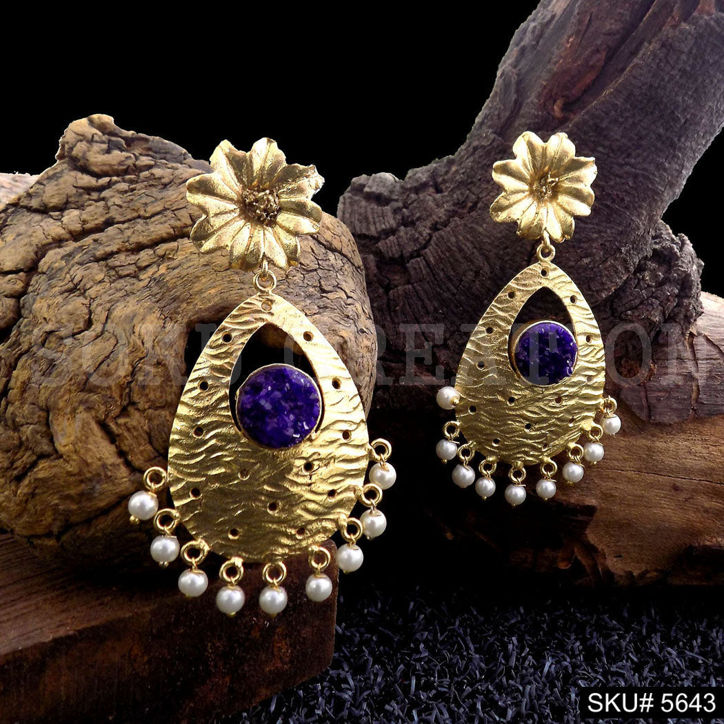 Gold plated Statement Drop & Dangle Earring SKU5643