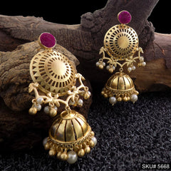 Gold plated Designer Jhumki Drop & Dangle Earring SKU5668