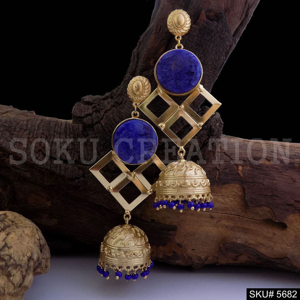 Gold plated Statement Design Drop & Dangle Jhumki Earring SKU5682