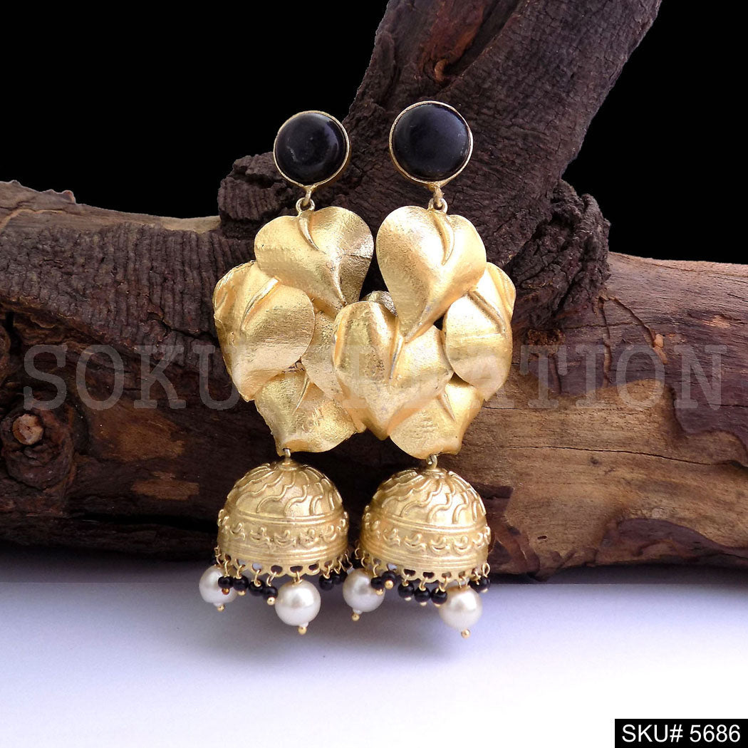 Gold plated Statement Design Drop & Dangle Jhumki Earring SKU5686