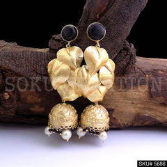 Gold plated Statement Design Drop & Dangle Jhumki Earring SKU5686