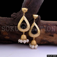 Gold plated Statement Style Drop & Dangle Jhumki Earring SKU5689