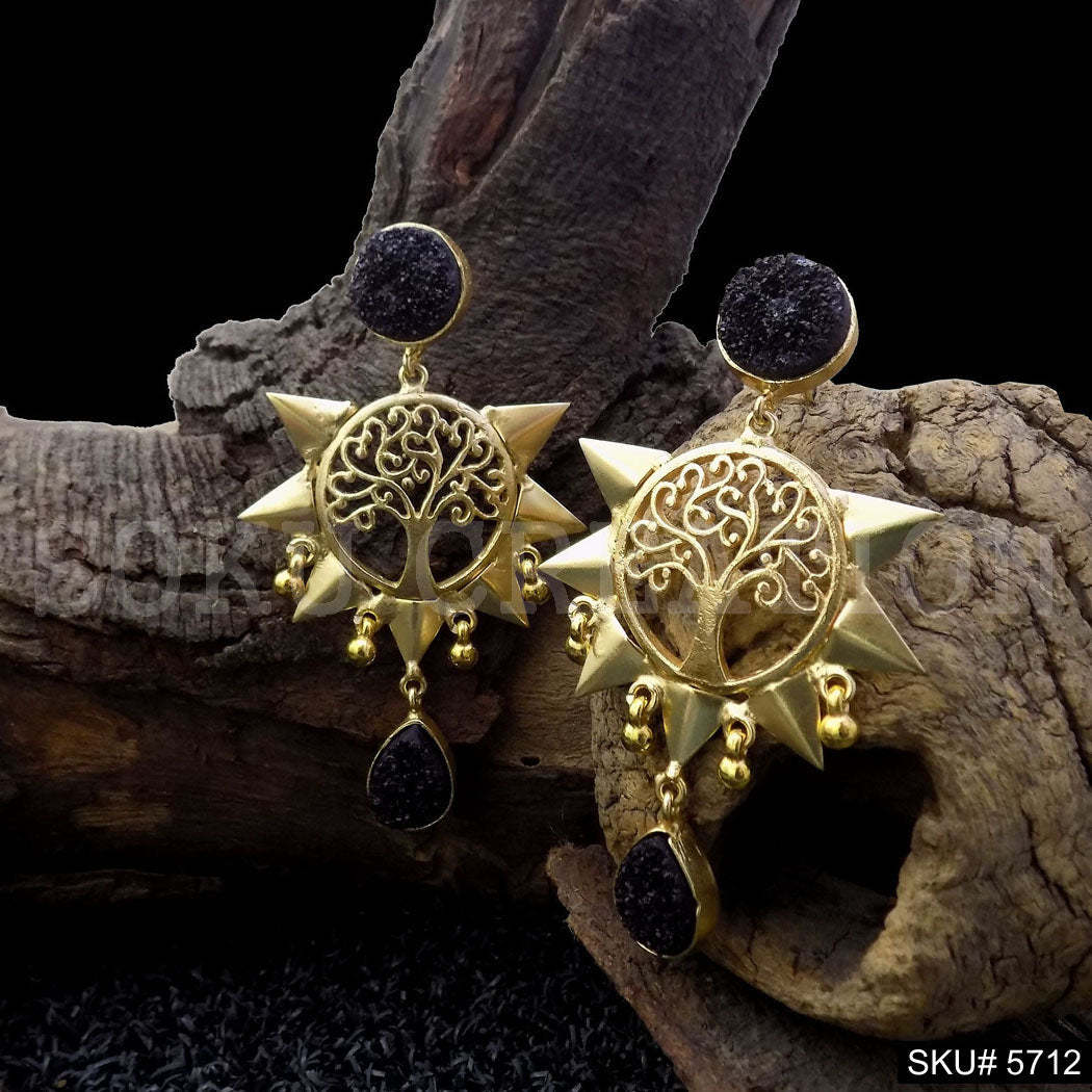 Gold plated Handmade Statement Drop and Dangle Earring SKU5712