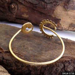 Gold Plated Unique Spiral and Statement Designer  Cuff SKU5736