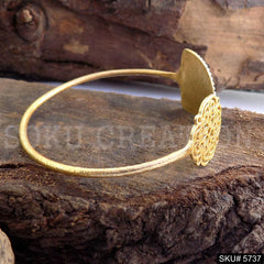 Gold Plated Unique Statement Designer  Cuff SKU5737