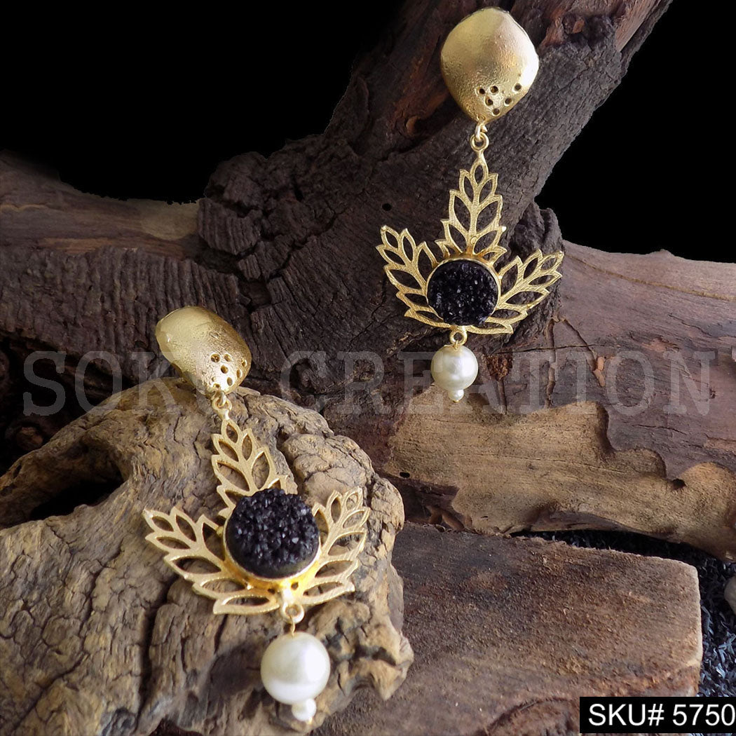 Gold plated Handmade Statement Drop and Dangle Earring SKU5750