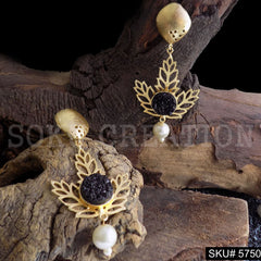 Gold plated Handmade Statement Drop and Dangle Earring SKU5750