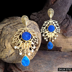 Gold plated Handmade Statement Drop and Dangle Designer Earring SKU5752