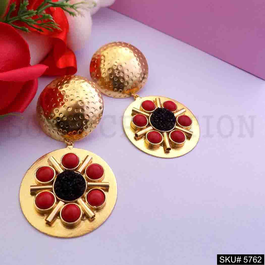 Gold plated Handmade Designer Statement Drop and Dangle Earring SKU5762