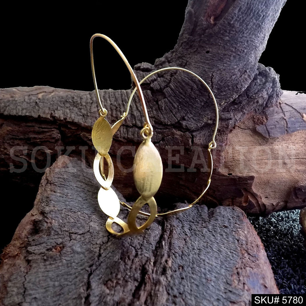 Gold plated Handmade Designer Big Hoops Earring SKU5780