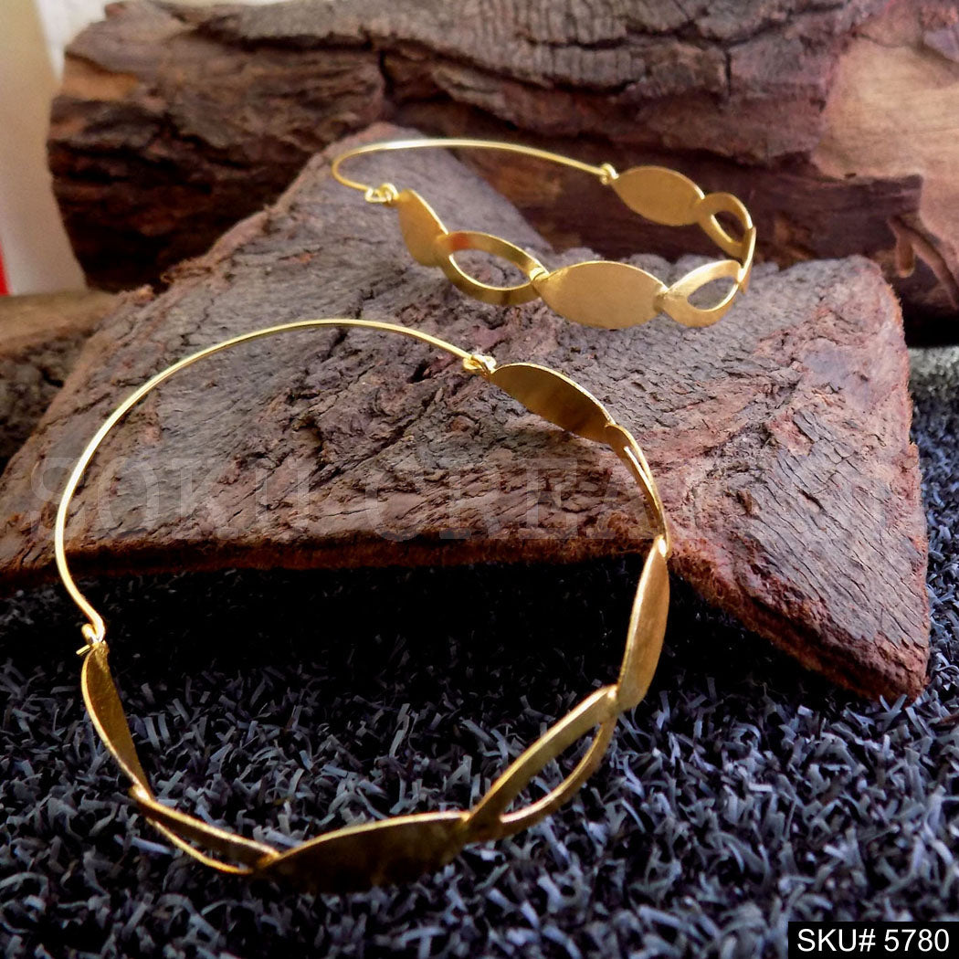 Gold plated Handmade Designer Big Hoops Earring SKU5780