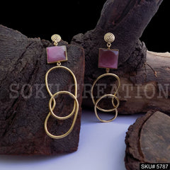 Gold plated Handmade Designer Drop and Dangle Earring SKU5787
